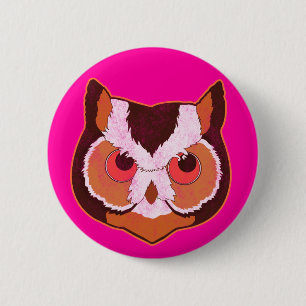 Badge Rond 5 Cm Hibou vintage