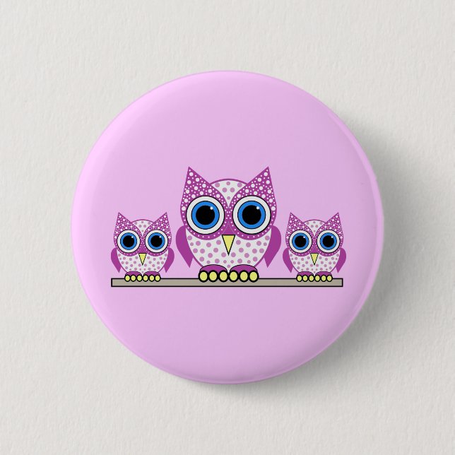 Badge Rond 5 Cm hiboux (Devant)