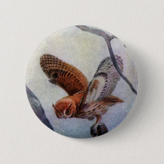Badge Rond 5 Cm Hiboux de cri strident orientaux