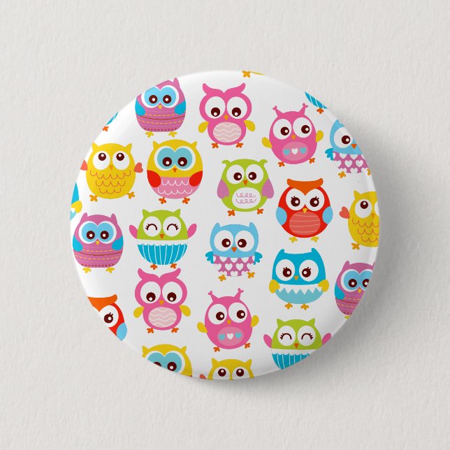 Badge Rond 5 Cm Hiboux mignons de Litte (Devant)