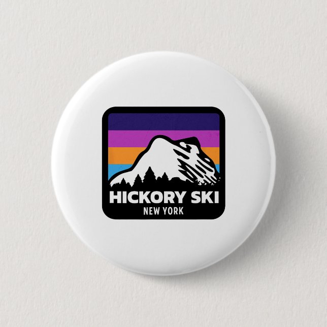 Badge Rond 5 Cm Hickory Ski New York Ski Snowboard Famille Tr (Devant)