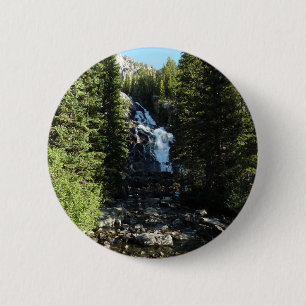 Badge Rond 5 Cm Hidden Falls dans le parc national de Grand Teton