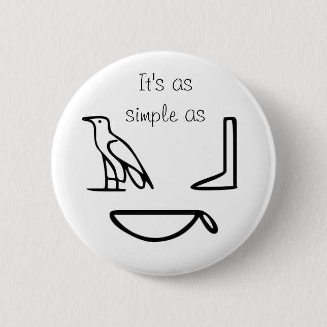 Badge Rond 5 Cm Hieroglypics (Devant)
