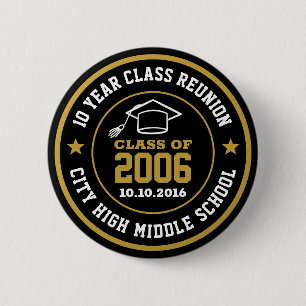 Badge Rond 5 Cm High School Reunion Class Of Graduation Year