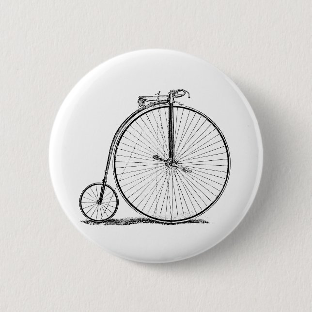 Badge Rond 5 Cm high wheeler bicycle penny farthing (Devant)