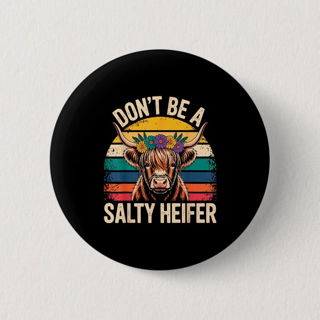 Badge Rond 5 Cm Highland Cow Shirt Funny Men Women  (Devant)