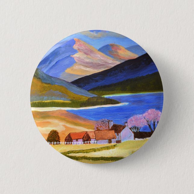Badge Rond 5 Cm Highlands écossais 2 (Devant)