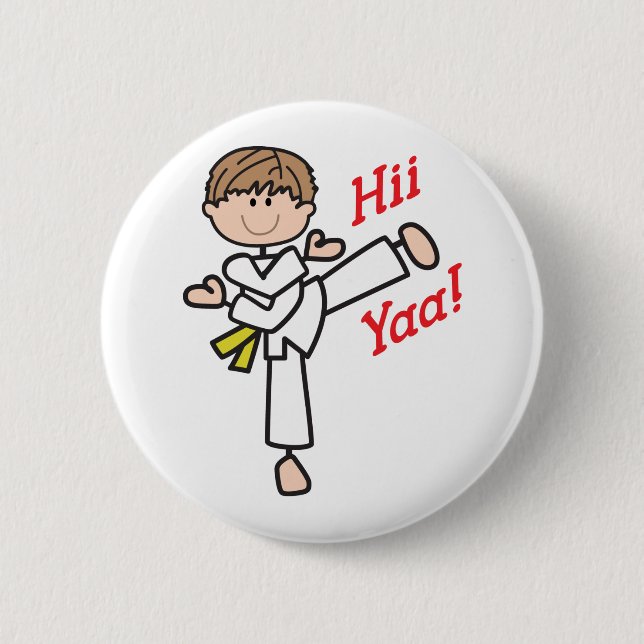 Badge Rond 5 Cm Hii Yaa Karate (Devant)