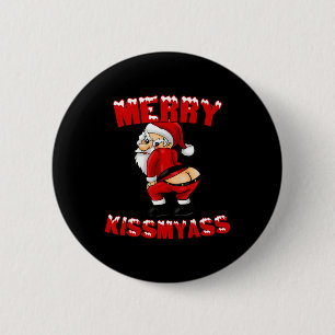 Badge Rond 5 Cm Hilaried Joyeux Kissmy Noël Père Noël