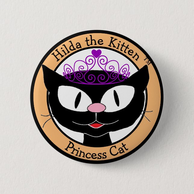 Badge Rond 5 Cm Hilda le Kitten™ Princess Cat (Devant)