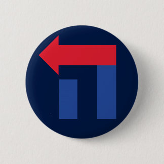Badge Rond 5 Cm Hillary bleue et rouge dans le bouton hébreu