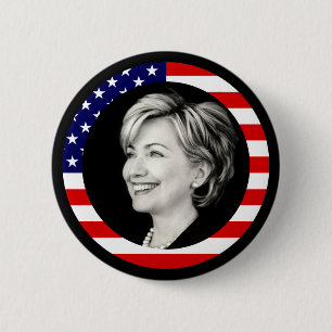 Badge Rond 5 Cm hillary Clinton 08. nous drapeau. pittoresque