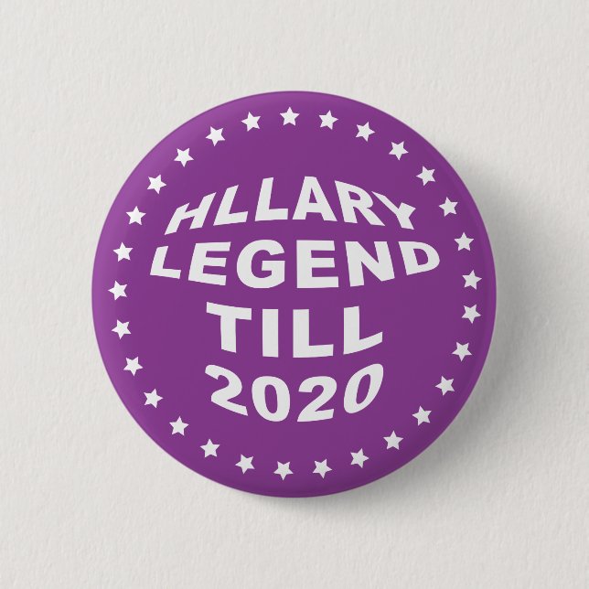 Badge Rond 5 Cm Hillary Clinton 2016 violet Pinback Button 2" (Devant)