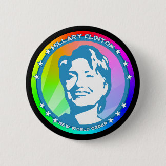 Badge Rond 5 Cm hillary Clinton. arc-en-ciel