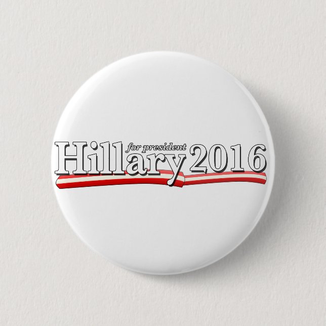 Badge Rond 5 Cm Hillary Clinton pour le président 2016 (Devant)