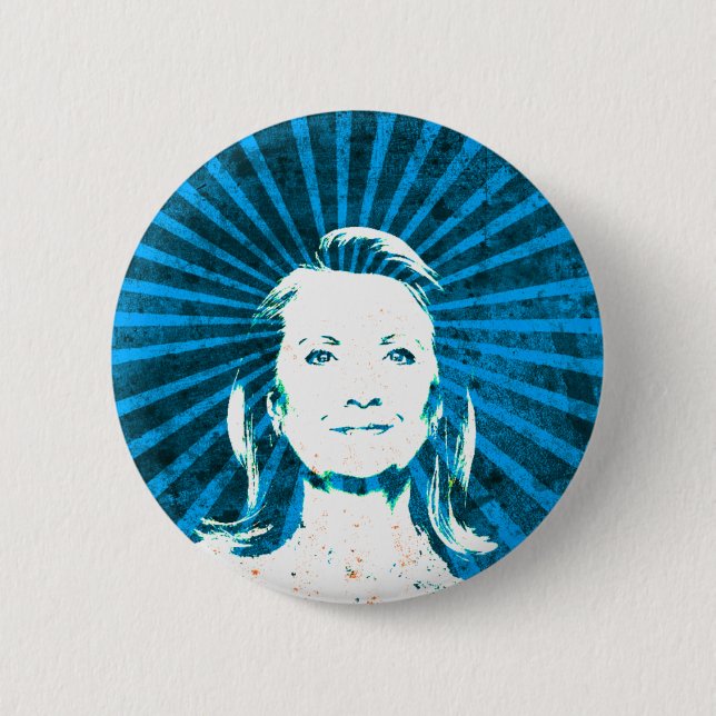 Badge Rond 5 Cm Hillary Clinton pour le président 2016 (Devant)