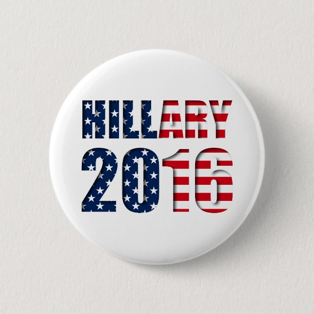 Badge Rond 5 Cm Hillary Clinton pour le président 2016 bouton (Devant)