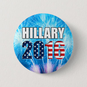 Badge Rond 5 Cm Hillary Clinton pour le président 2016 bouton