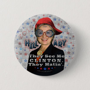 Badge Rond 5 Cm Hillary Clinton Président 2016 élection drôle