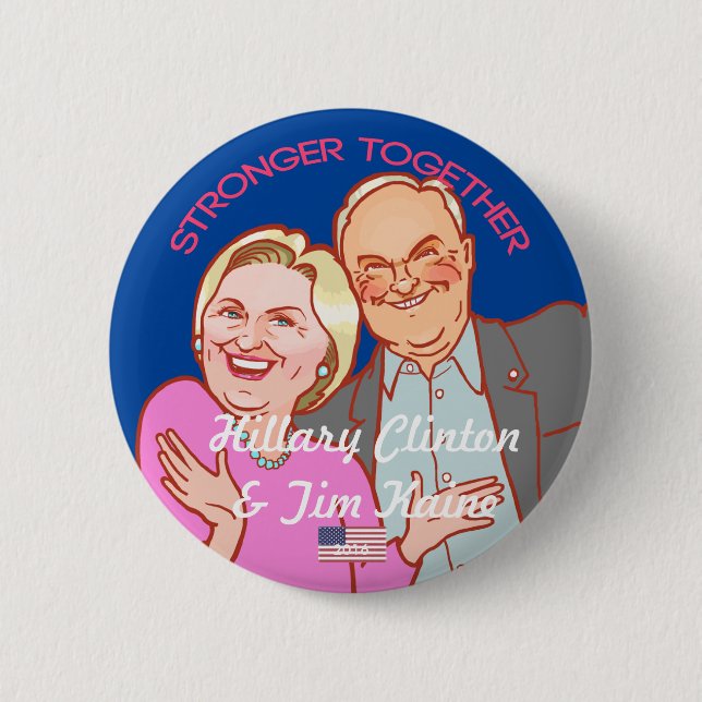 Badge Rond 5 Cm Hillary Clinton-Tim Kain 2016 (Devant)