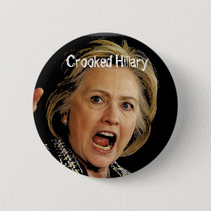 Badge Rond 5 Cm Hillary Clinton tordue