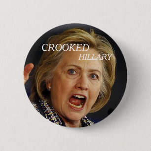 Badge Rond 5 Cm Hillary Clinton tordue 2016