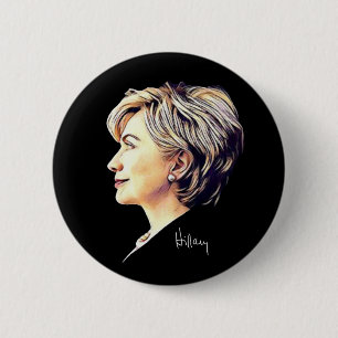 Badge Rond 5 Cm Hillary Clinton "yeux au futur" bouton