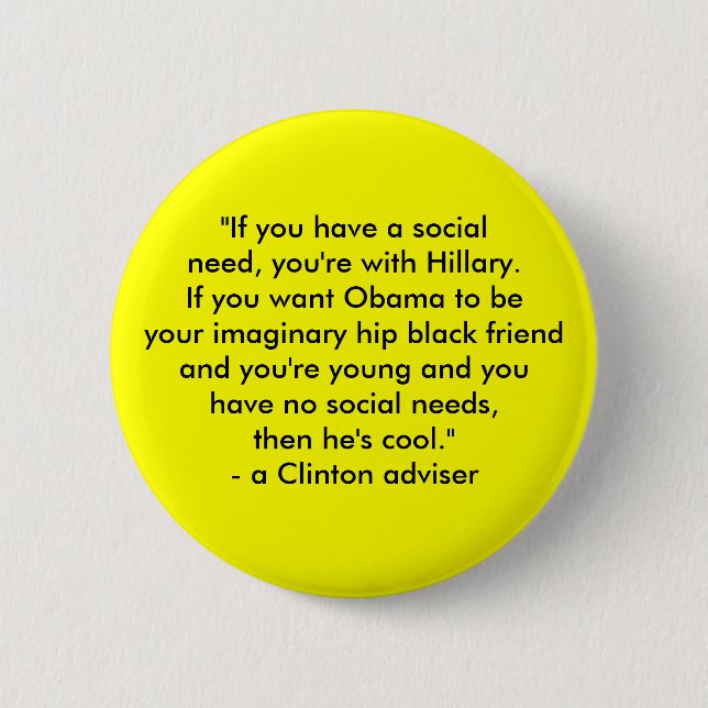 Badge Rond 5 Cm Hillary contre Obama (Devant)