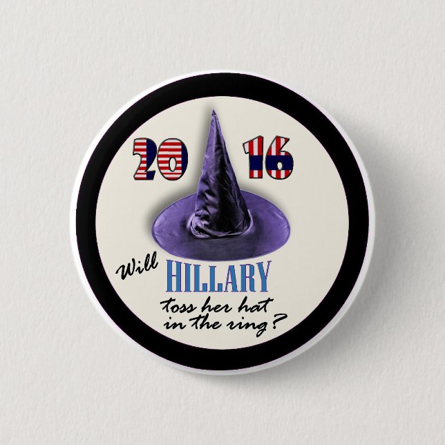 Badge Rond 5 Cm Hillary courra-t-elle en 2016 ? (Devant)