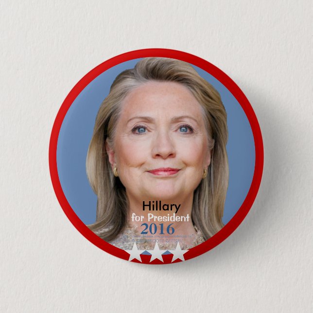 Badge Rond 5 Cm HILLARY pour le président 2016 (Devant)
