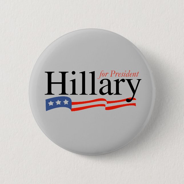 Badge Rond 5 Cm Hillary pour le Président Button (Devant)