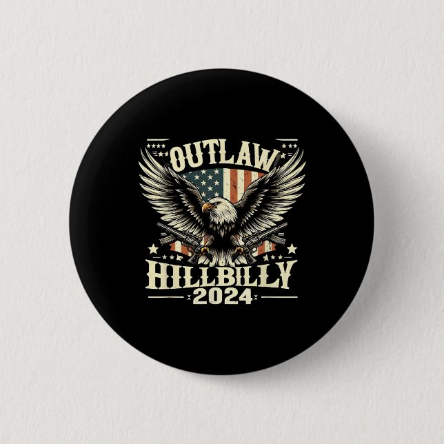Badge Rond 5 Cm Hillbilly de l'armée - Jour des élections américai (Devant)