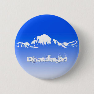 Badge Rond 5 Cm Himalaya de la chaîne de montagnes de Dhaulagiri,