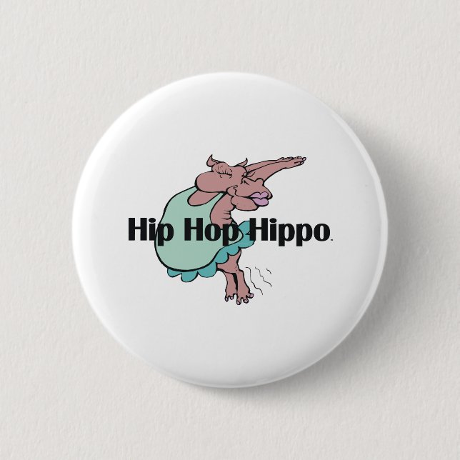 Badge Rond 5 Cm Hip Hip Hip Hippo (Devant)