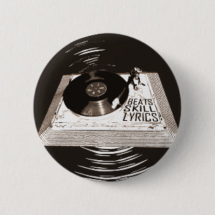 BADGE ROND 5 CM HIP HOP BATTRE DES LYRIQUES DE COMPÉTENCES SUR LE