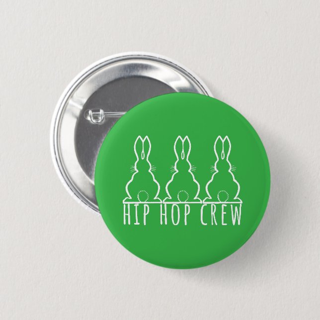 Badge Rond 5 Cm Hip Hop Crew Cute Bunny Rabbits (Devant & derrière)