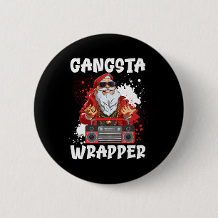 Badge Rond 5 Cm Hip Hop Père Noël Gangster Noël Gangsta Emballage