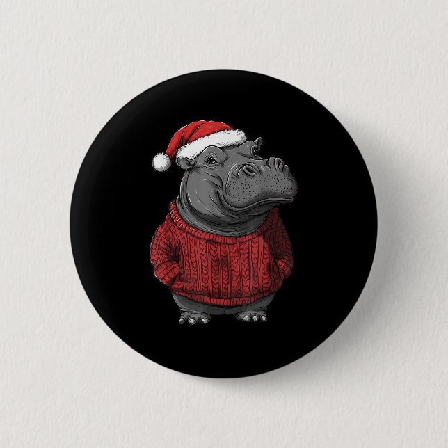 Badge Rond 5 Cm Hip Ugly Sweat Santa Hat Noël Hiptamus (Devant)