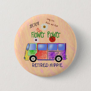 Badge Rond 5 Cm Hippie à la retraite, conception super,
