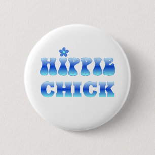 Badge Rond 5 Cm HIPPIE cHICK