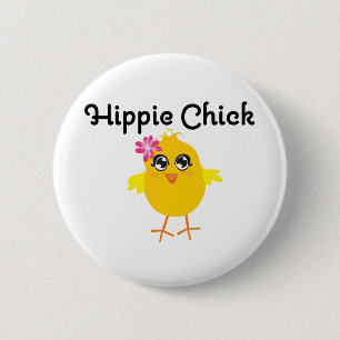 Badge Rond 5 Cm Hippie Chick 1