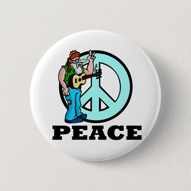 Badge Rond 5 Cm Hippie de la paix (Devant)