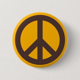 Badge Rond 5 Cm Hippie Rétro Multicolore des Années 60