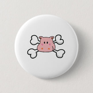 Badge Rond 5 Cm hippie rose Crâne et os croisés