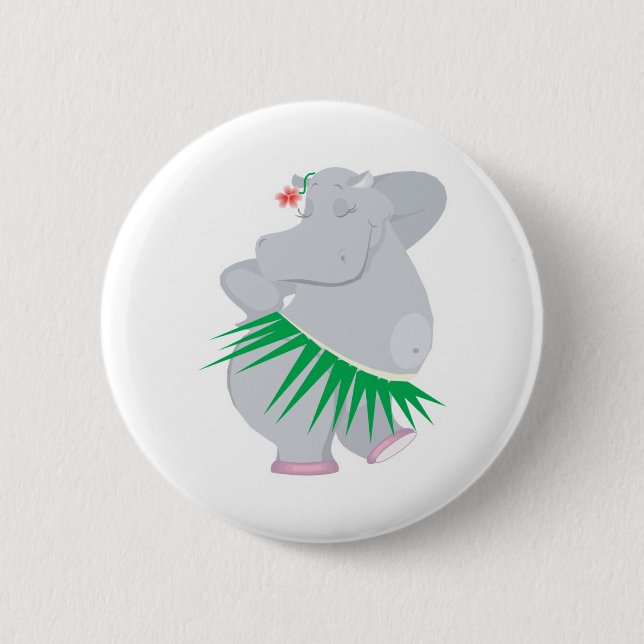 Badge Rond 5 Cm hippo hula (Devant)