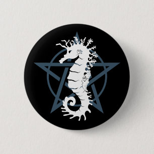 Badge Rond 5 Cm Hippocampe satanique