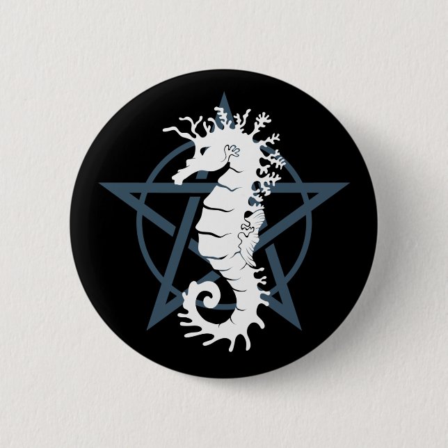 Badge Rond 5 Cm Hippocampe satanique (Devant)