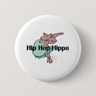 Badge Rond 5 Cm Hippopotame de hanche de hanche de PIÈCE EN T
