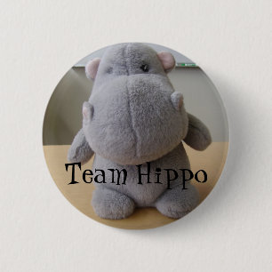 Badge Rond 5 Cm Hippopotame d'équipe