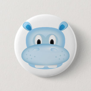 Badge Rond 5 Cm Hippopotame mignon
